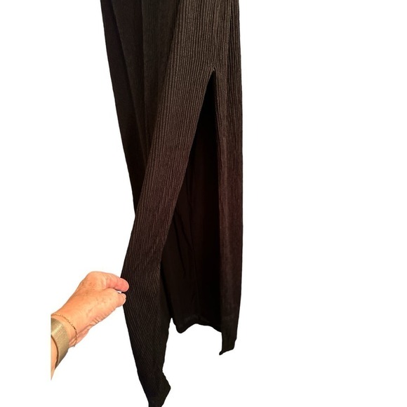 Rumer Women's Cassidy Ribbed Cutout Side Split Halter Maxi Dress Sz XS Black NWT - Picture 7 of 9